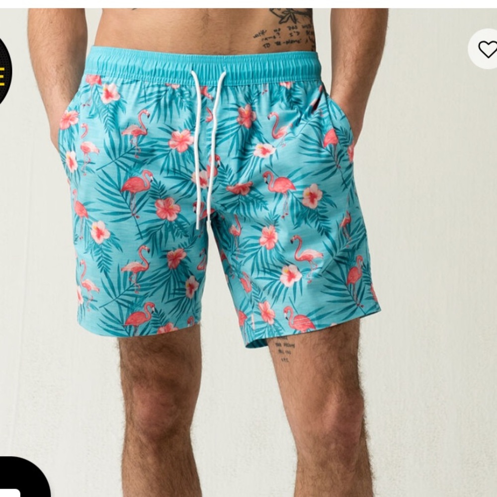VALOR Flamingo Mens Elastic Waist Hybrid Shorts